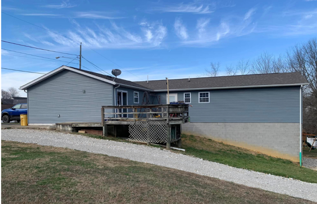 New siding on home