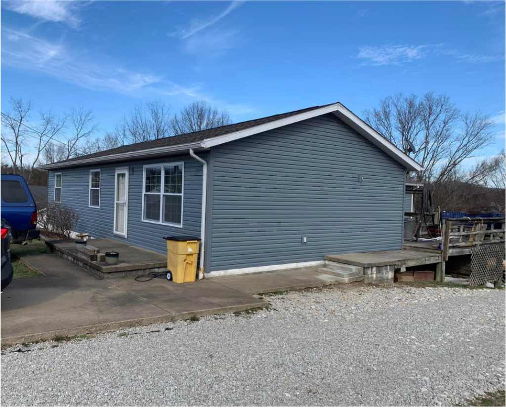 New siding on house