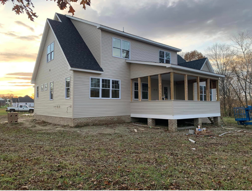 Siding on back of home